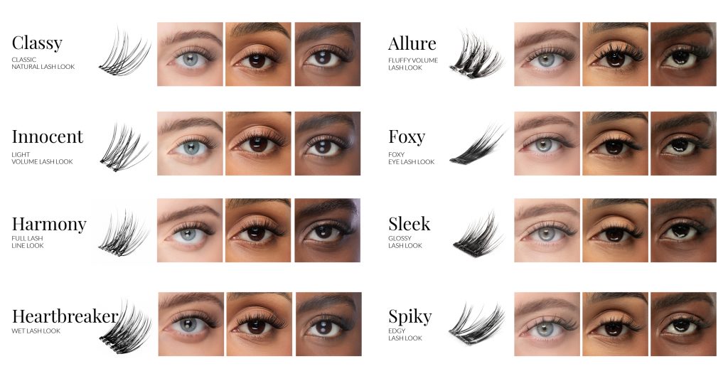 cluster lashes with transparent glue nanolash